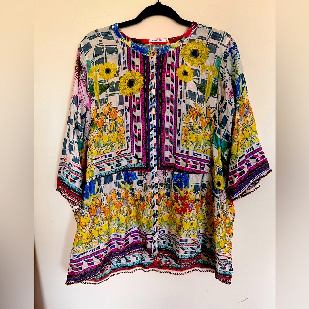 Johnny was silk tunic